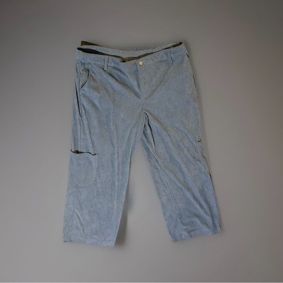 Wild Fable Blue Corduroy Wide Leg Cargo Pants Sz L - Picture 2 of 5